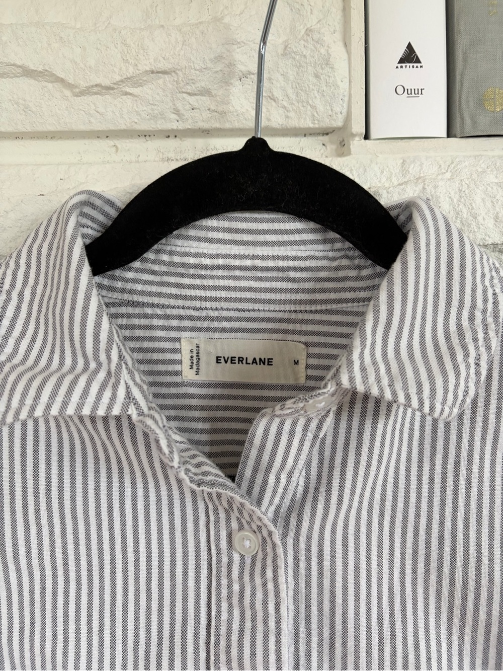 Everlane The Boxy Oxford Black/White - Picture 13 of 15